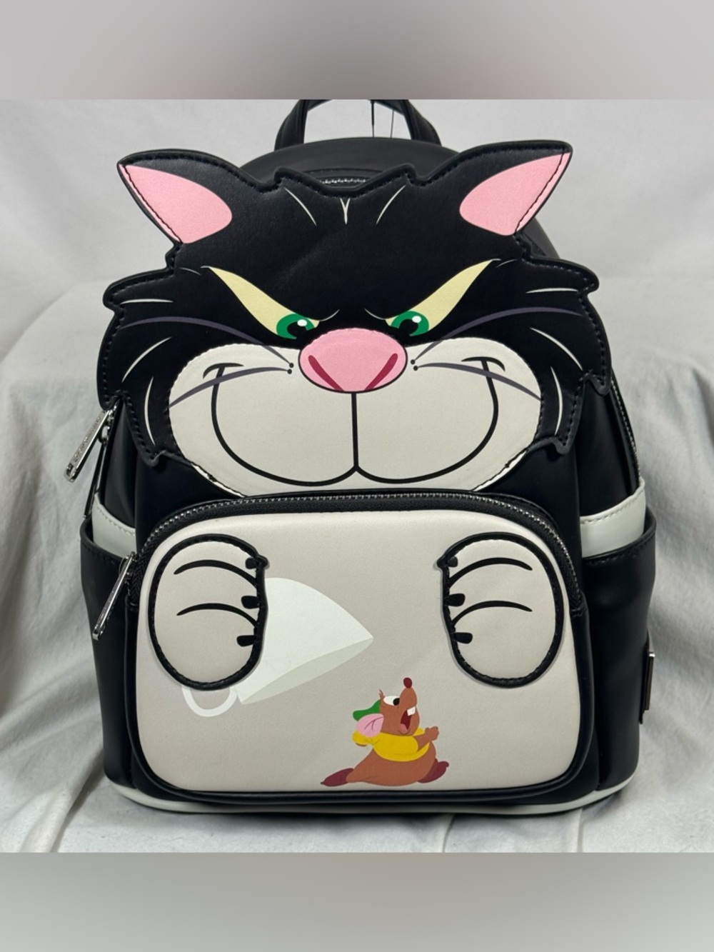 NWT Loungefly LASR X Disney Cinderella Lucifer and Gus Gus mini backpack - Picture 5 of 15